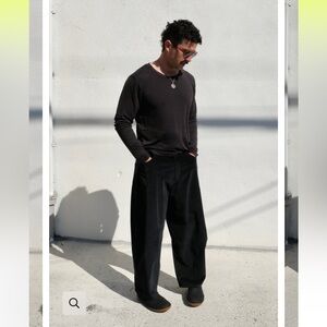 Cordero Corduroy Baggy Pants in Black